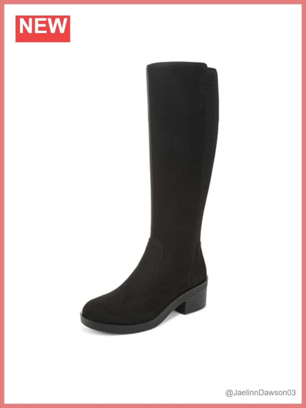 Womens LifeStride Optimum Knee High Block Heel Boots Fabric Zip Machine Washable